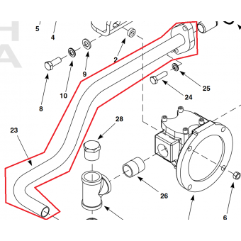 pre lubrication pipe outlet