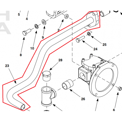 pre lubrication pipe outlet